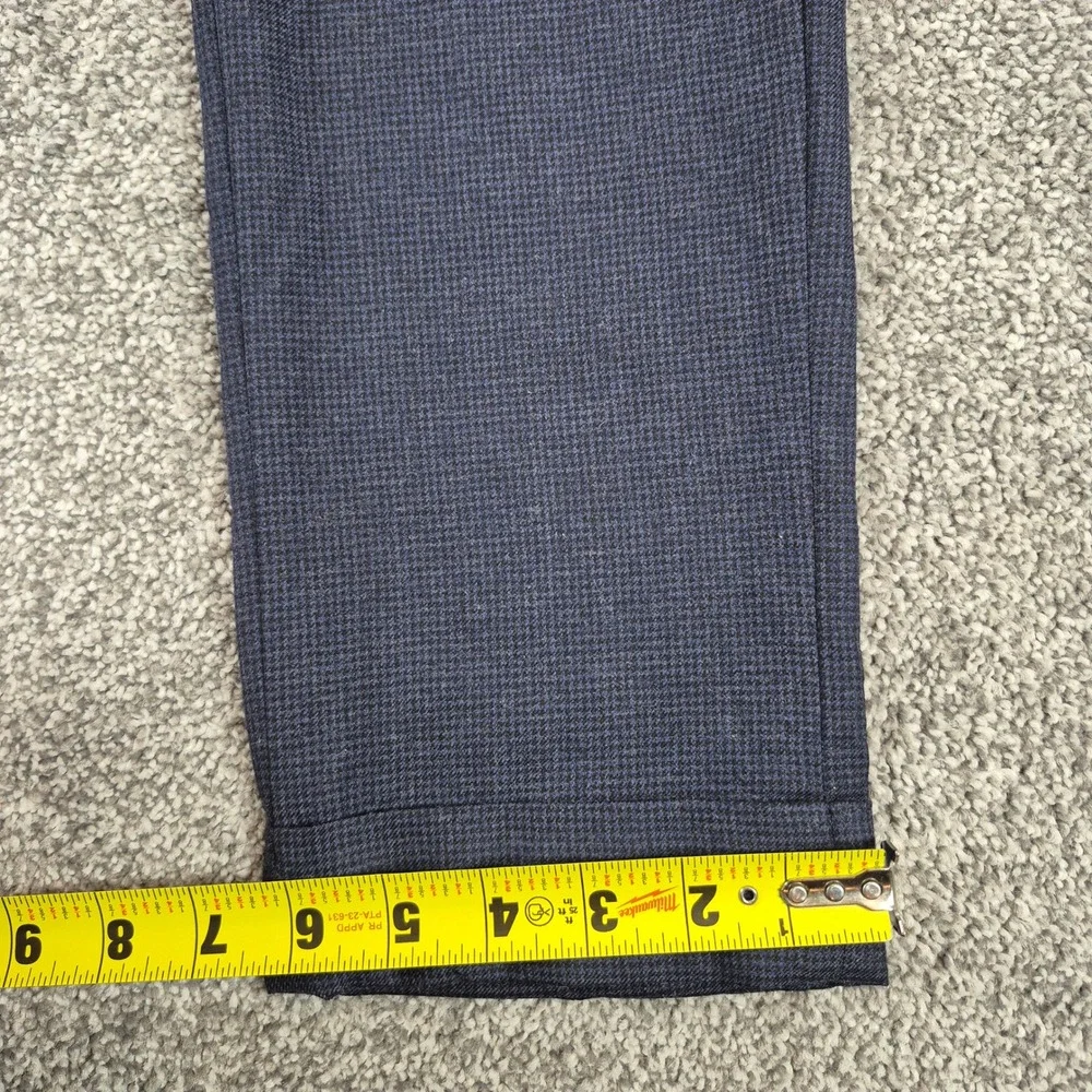 Banana Republic Dress Pants Mens 32x32 Blue Black Houndstooth Wool Tapered Fit